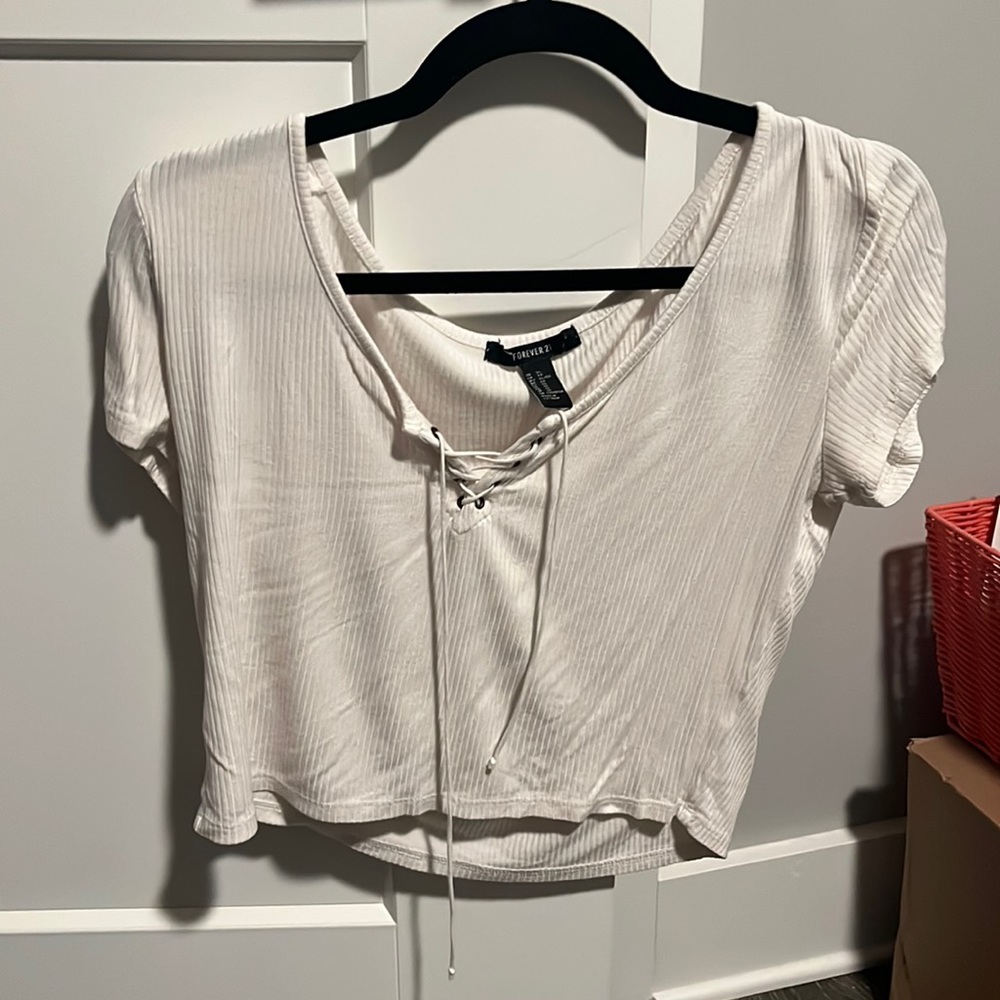 white crop top